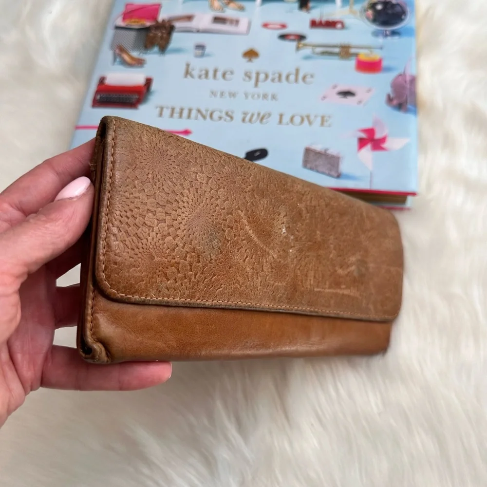 HOBO Brown Leather Clutch Wallet